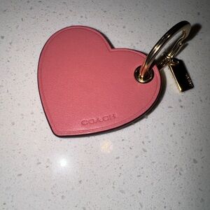 Coach Coral Heart Key Holder